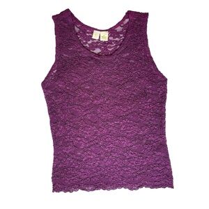 Victoria’s Secret - Purple Semi-Sheer Lace Sleeveless Top - Size M